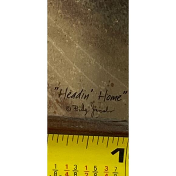 Rustic Framed Billy Jacobs "Headin' Home" Print - 9.5" x 11.5" Country Farmhouse - Picture 2 of 5